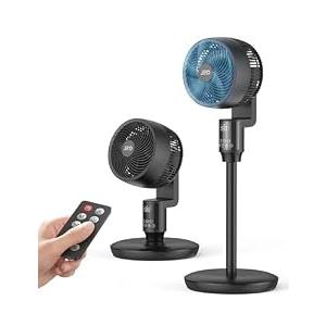 JRD Fan for Bedroom, 70° Oscillating Standing Fans, Quiet Floor Fan, 100ft Pedestal Fans for Room, 6 Speeds, 3 modes,90° Manual Vertical, 19-38" Adjustable Height,24H Timer,Remote Control