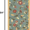 Ottomanson Hallway Runner Rug 1'10" x 6' Non Slip Floral Area Rugs Easy to Clean Laundry Rug Runner Durable Floor Carpet Runners for Hallways Entryway Living Room Kitchen Bathroom, Seafoam Green