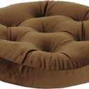 2-Pack Outdoor/Indoor Wicker Patio Seat Cushion Pad, Water Repellent, 18.5-Inch, Dining Chair Cushion, Set of 2 (Coffee Brown)