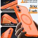 CANSHN Magnetic for iPhone 17 Case, Upgraded [Full Camera Protection] [Compatible with Magsafe] [Translucent Matte] Shockproof Protective Phone Case for iPhone 17 - Orange