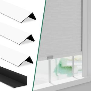 Light Blocking Strips for Window Shades and Blinds, 100% Blackout PVC Side Tracks Light Blocker for Blinds, Window Light Blocker for Bedroom(White, 58", 4PCS)