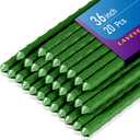 LAVEVE Garden Stakes 36 Inches Heavy Duty Steel Tomato Stake, Plastic Coated Support for Securing Trees, Climbing Plants, Cucumber, Beans, Pack of 20