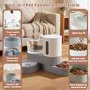 Gravity Cat Feeder 2 Pack Automatic Food Feeder and Water Dispenser Set Detachable Pet Bowl with Silicone Mat for Cats Small Medium Dogs, Large Capacity(Grey)