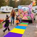 Halloween Candytown Trunk or Treat Decorations Kit Outdoor Candy Trunk or Treat Decoration with Sweet Candy Lollipop Banner Balloon Sticker for Suv Car Archway Garage Door Haunted House Party Supplies