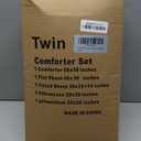 TAIMIT Twin Size Comforter Set - 5 Pieces, Bed in a Bag Bedding Sets with All Season Soft Quilted Warm Fluffy Reversible Comforter,Flat Sheet,Fitted Sheet,1 Pillow Shams,1 Pillowcases,Black