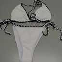 AYMGVK Bikini Sets for Women Two Piece Swimsuit Halter String Triangle Bathing Suit (White XL)