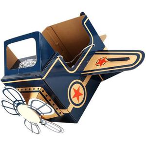 TOYANDONA Childrens Wearable Cardboard Airplane Toys Toddler Airplane Costume Cardboard Making Toy (Blue)
