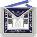 Masonic Master Mason Apron Silver Embroidery 14x16