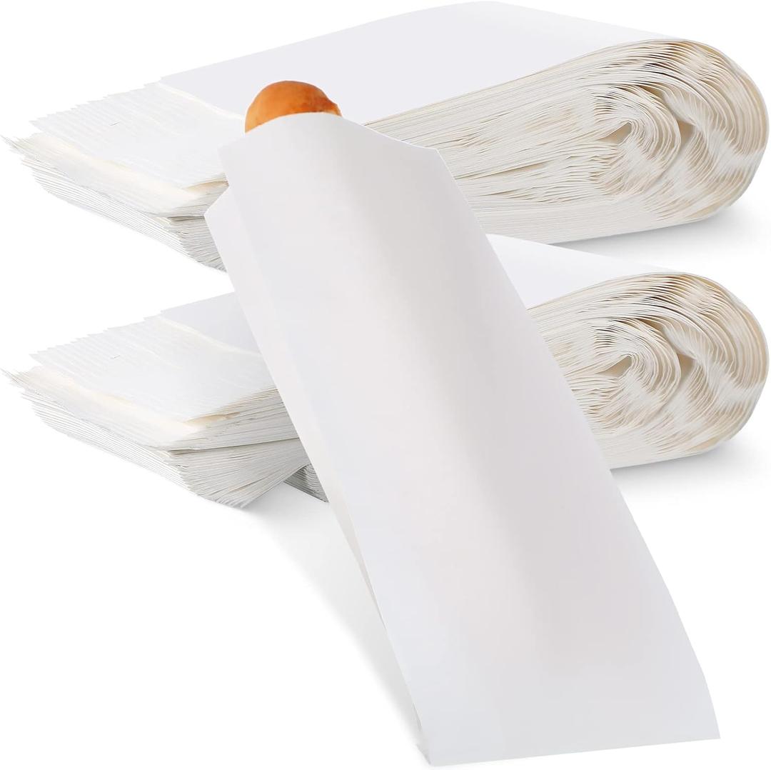 Yahenda 150 Pieces Paper Bread Bag French Breads Storage Bags Disposable Homemade Long Bread Cookie Packaging for Bakery or Food Baking, 4.5 x 2.5 x 16 Inches(White)