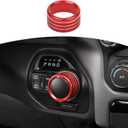 for RAM Gear Shift Knob Cover Trim Ring Fit for Dodge RAM 2018-Present (High-Profile Version) Red Interior Accessories 1pcs (Small)