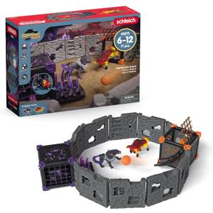 Schleich Eldrador Creatures - 71 PC BattleCave Arena Lava Vs. Shadow Playset - Interactive Lava Bull and Shadow Hound Set - Animal Monster Figurines for Boys and Girls - Toys for Kids Ages 7+ | 42673