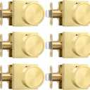 Goldenwarm Gold Door Knobs Interior, Privacy Brushed Brass Interior Door Knobs, Heavy Duty Zinc-Alloy Brushed Gold Indoor DoorKnob for Bedroom, Bathroom, 6 Pack