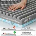 King Mattress Topper,Gel Memory Foam Mattress Topper 3 inch King Size Bed Topper,Frim Mattress Pad,Bamboo Rayon Cover Removable & Washable,Non-Slip Double Zipper,Elastic Straps Fits 21"