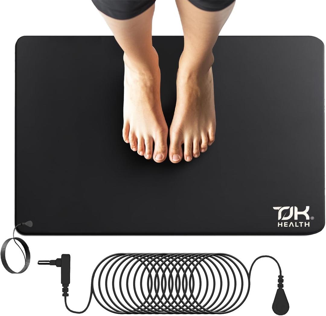Grounding Mat for Feet - Earthing Pad Kit Earth Ground Therapy for Improved Sleep Better Sleeping Reduced Pain - Earth Grounded Mouse Pads Health Wellness Mats for Bed Desk Chair Yoga