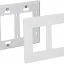 4 Pack OPS262-W 2-G Screwless Wall Plate - White