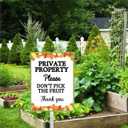 Do Not Pick fruit yard Sign With Stake,Protecting Fruits Yard Sign,Garden Sign With Stake Garden Farm Decor Fence Yard Outdoor For Private property(8x12in)