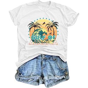 Womens Cute Sunshine Graphic Tees Summer Casual Loose Tops Funny Letters Print T Shirts Short Sleeve Shirts
