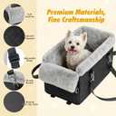 Dog Car Seats for Small Dogs,Center Console Dog Car Seat with Non-Slip and Strong Support,Anti-Collapse Portable Pet Bed for Puppies with Soft Cushion Safety Belt, Small Dogs, Cats Under 12 LBS, Black