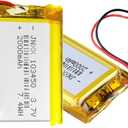 103450 3.7v 2000mah Lipo Polymer Lithium Rechargeable Battery for Can Replace 103454 963450 Lipo Battery (2 Batteries Pack)