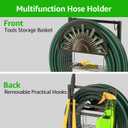 GOFORWILD Garden Hose Holder with Brass Faucet, Freestanding Water Hose Stand with Storage Basket, Detachable Heavy Duty Hose Reel Hanger Holds 150-Feet Hose for Outside Patio Yard Lawn