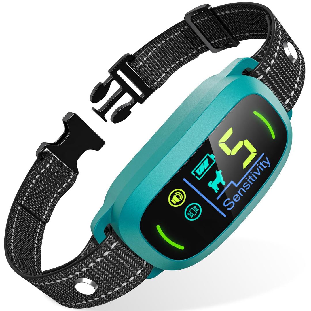 FAFAFROG Dog Bark Collar, Rechargeable Smart Collar, Anti Barking Training Collar with 5 Adjustable Sensitivity Beep Vibration, Bark Collar for Large Medium Small Dogs (Clear)