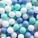 MoonxHome Ball Pit Balls for Toddlers, BPA Free Crush Proof Plastic Toy Balls for Ball Pit, Children's Pool Water Toys, Macaron Ocean Balls for Play Tent 2.15 Inch Pack of 100 (M-green&blue)