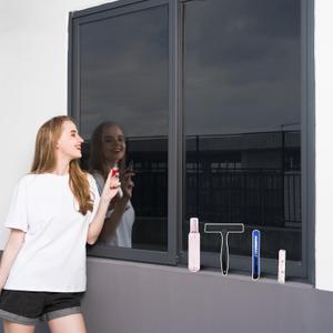One Way Window Privacy Film with Tools, Malleable Window Tint for Home, Two Sided Protective Film, Static Cling, Removable, Reusable, Anti-UV, Anti-Glare, Heat Blocking (Black, 45.2Inch196.9Inch)