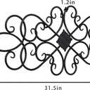 Sintosin Black Wrought Iron Wall Decor 32" x 13", Hanging Flower Scroll Metal Wall Art Decor, Living Room Wall Decor, Vintage House Decorations for Indoor Outdoor Fireplace Bedroom