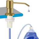 OHiHi Dish Soap Dispenser for Kitchen Sink, Countertop Sink Soap Dispenser Water Pump with 47 No-Spill Extension Tube Kit Design for Kitchen Bathroom, Easy to Press, No More Refills Golden