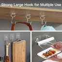 Large Hooks for Hanging Heavy-Duty 44Ib(Max) 10 Packs, Wall Hangers without Nails Self-Adhesive Traceless Clear and Removable, Waterproof and Rustproof Multiple Uses for Bathroom Kitchen Home