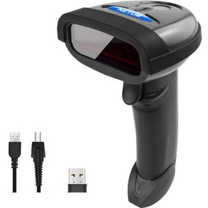 NETUM Wireless Barcode Scanner, 2 in 1 2.4G Wireless & USB Wired 1D Laser Barcode Reader Handheld Bar Code Reader Cordless Rechargeable Bar Code Scanner for Computer MAC Laptop (NT-1698W)