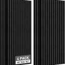 4 Pack Acoustic Foam Panels, 2" X 24" X 48" Wedge Soundproof Studio Foam for Walls,Sound Absorbing Panels, Sound Insulation for Studio, High Density Fireproof Studio Wedges (Black, 4 Pack)