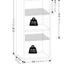 Furinno Fulda Book Shelf, 2-Tier Narrow Bookshelf, Bookcase with 10-in Width Storage Shelf, 9.3 x 9.8 x 21.2, for Living Room, Bedroom, Home Office, White