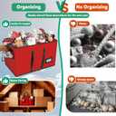 VoMii Large Christmas Figurine Storage Box & Nutcracker Storage Container Up To 8 Holiday Figurines,ornament Decor Organizer Storage Box ,15-Inch Red