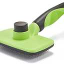 Dipoo Self Cleaning Slicker Brush - Skin Friendly Deshedding Grooming Tool for Dogs & Cats, Suitable for Shedding & Haired Pets, with Pet Supplies Accessories, Green