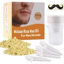 Wokaar Nose Wax Kit for Men & Women | 100g Wax, 30 Applicators (1520 Uses) | Painless Nasal & Ear Hair Removal | Fast 3Min Removal | Safe Hair Remover Kit for Nose & Ear Hair | Waxing Kit for Men