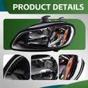 Halogen Headlight Assembly Compatible with M-2 M2 2002-2018 Pair | A06-51039-002 A06-51039-000 A06-35853-000 A06-75732-004 Black Headlamps with All Bulbs Included Left Right