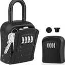 Key Lock Box, [] Diyife Lock Box for House Key, Portable Lockbox for Keys, 4 Digit Combination Key Safe Storage, Waterproof Key Lock Box Wall Mounted for Outdoor Home Garage Office, Black