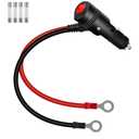 GELRHONR Cigarette Lighter Male Plug to O-Ring Terminal, 12V-24V 16AWG Cigarette Lighter Extension Cable with 15A Fuse with ON OFF Switch Adapter Cable, (0.6M)
