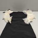 Girl's Dress Bow Ruffle Sheer Mesh Puff Long Sleeve Dresses Party Formal Short Dresses Size 8-12 (Black)