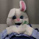 Morph Easter Bunny Costume Adult Rabbit Mascot Dungarees Suit for Easter Costumes Celebrations and Events L