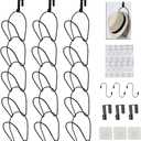 LINFIDITE 15 Pack Hat Rack Hanger Holder Organizer Closet Hanging Baseball Cap Display Storage Rack for Scarves Handbags Towels Clothes Ties Over Door Wall Mounted w Hanging Hook Black (Round ring)