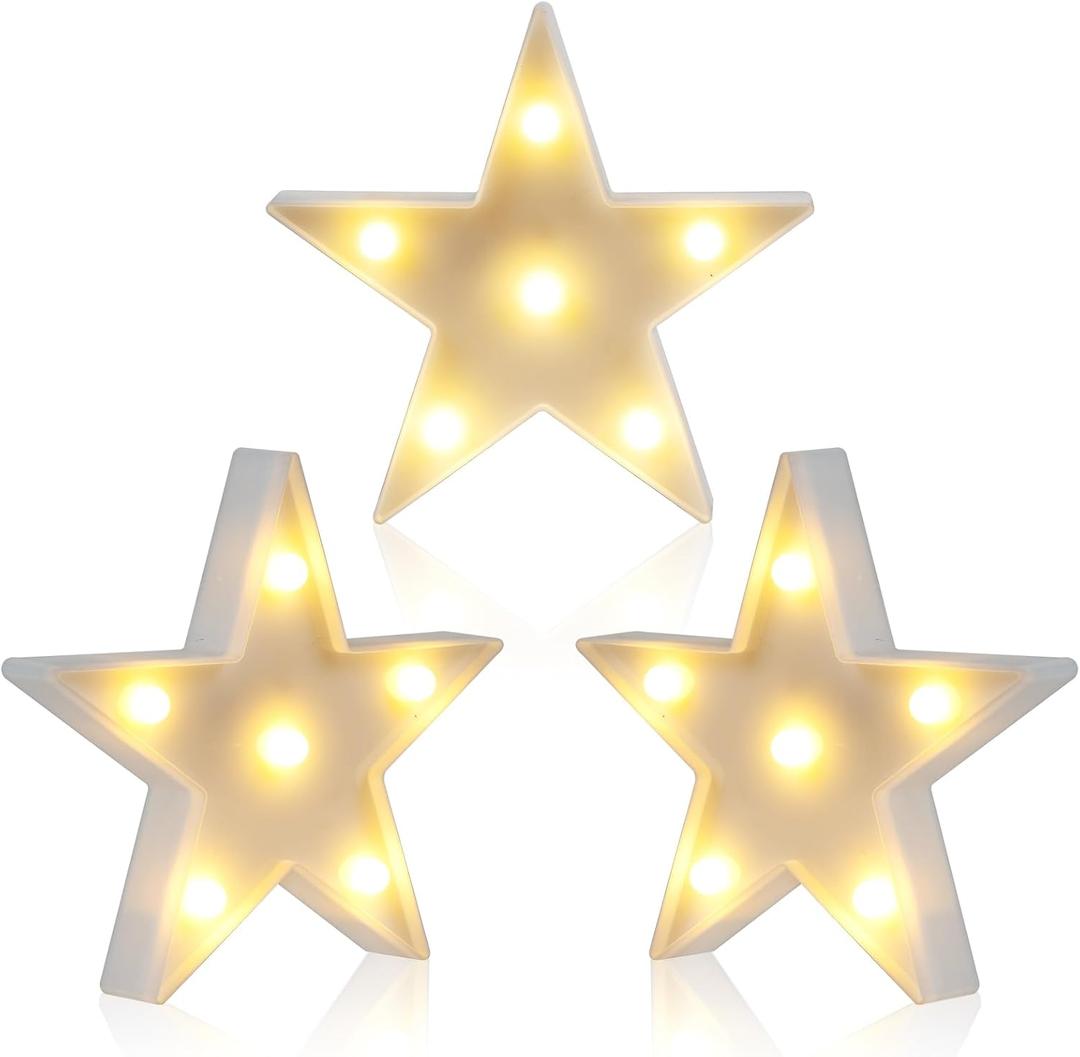 clothmile 2 PCS LED Night Light LED White Star Night Light Can Be Hung on The Wall Kids Room Light, Suitable for Birthday Party Holiday Decoration Baby Room Nursery Decoration