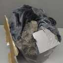 Heated Blanket Queen Size with 1/2/4/6/8 Hours Auto-Off 10 Heat Level, 72'' * 84'' Cozy Faux Rabbit Fur Bubble Electric Blanket with Overheat Protection(Tie-Dye Dark Grey)