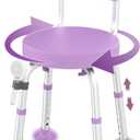 Swivel Shower Chair, 360 Non-Slip Shower Seat with Backrest for Elderly and Disabled, Height Adjustable Rotating Tub Transfer Bench for Seniors Bathroom Inside Shower(Purple)