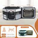 Lekereise Portable Cat Playpen, 61" 19" Cat Playpen, 2-in-1 Dog Playpen Indoor Outdoor for Cats, Puppies and Small Pets, Independently Usable, with a Carry Bag