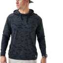 Burlebo Mens Performance Hoodie Lightweight Long Sleeve Pullover, Athletic Fit, Moisture-Wicking, Sun Protection (Black, L)
