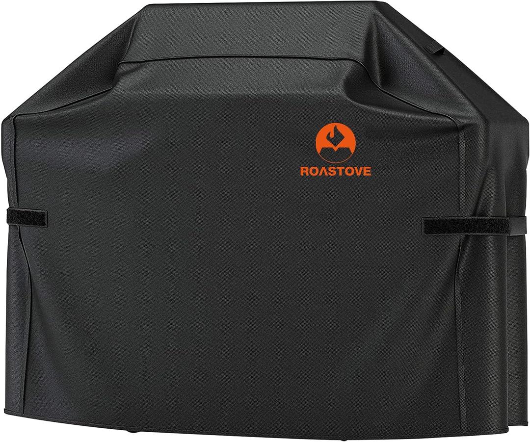 BBQ Grill Cover, 600D Heavy Duty Oxford Fabric Grill Cover for Weber,Brinkmann,Char Broil etc.(UV & Dust & Water Resistant, Weather Resistant, Rip Resistant)(52" L x 26" W x 43" H, Black)…