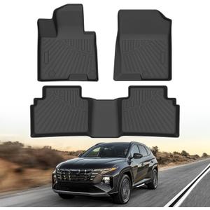 Powerty Floor Mats for 2022-2025 2026 Hyundai Tucson(Non-Hybrid Models) Accessories All Weather Floor Liner 3D TPE 1st & 2nd Row Floor Mat Heavy-Duty Floor Liners(NOT for Hybrid)