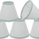 Aspen Creative 32044-5A, Hardback Empire Clip-On Chandelier Lamp Shade, White, 3" Top x 6" Bottom x 5" Slant Height, Set of 5